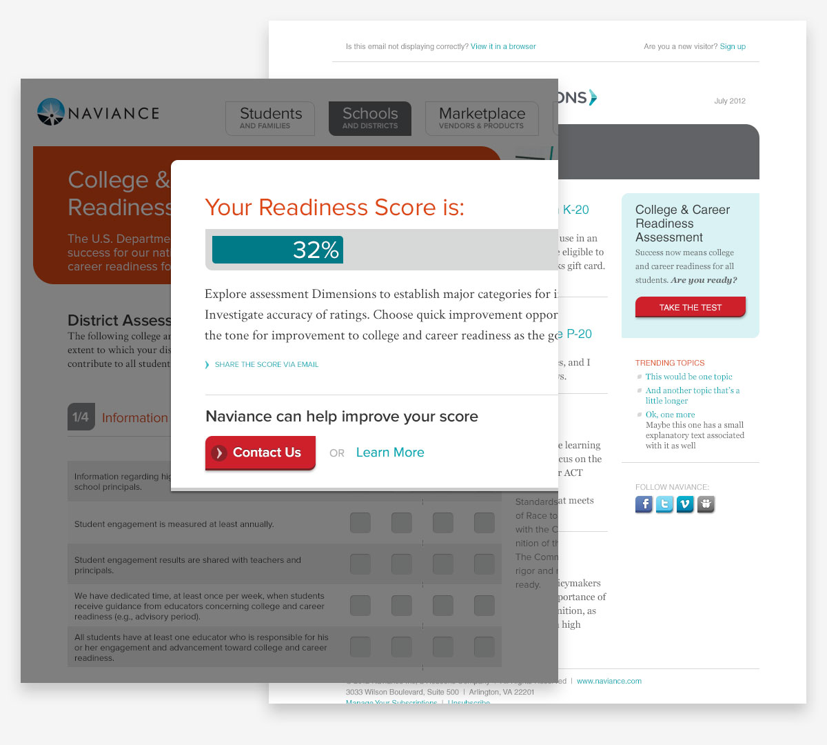 Hobsons quiz and email design