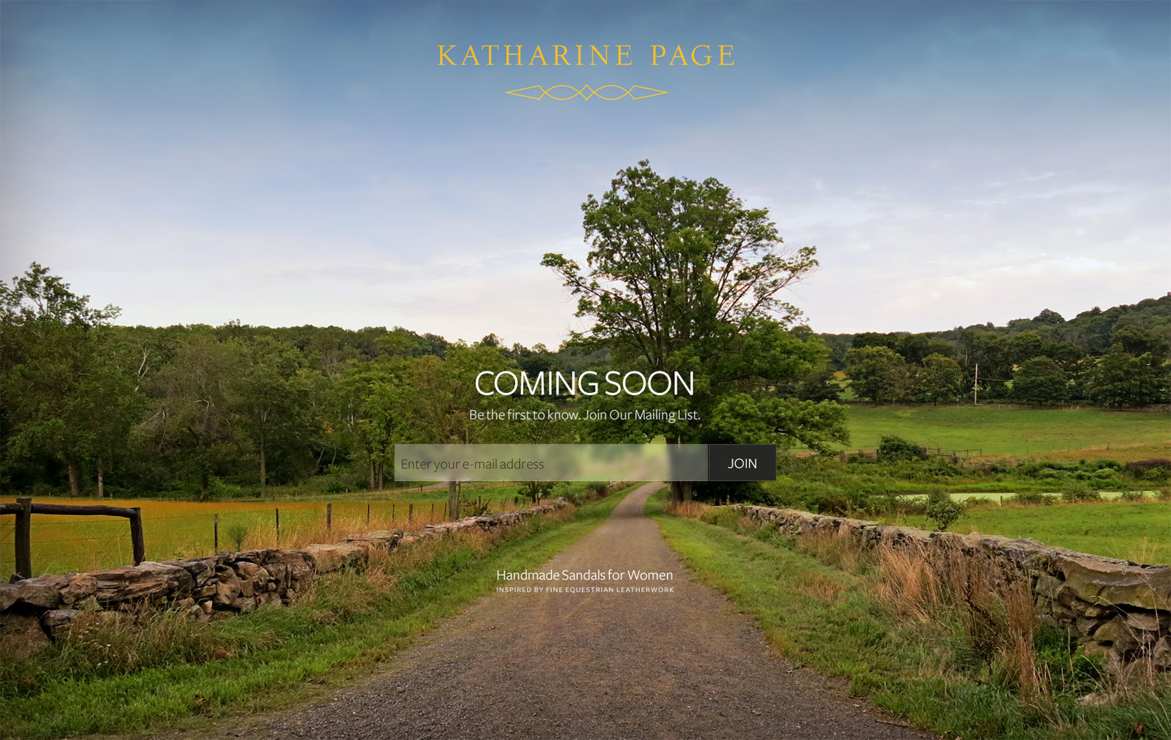 Katharine Page landing page design